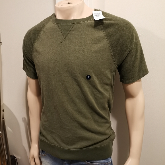🆕Abercrombie & Fitch Olive SS Sweatshirt US XS - Picture 1 of 15